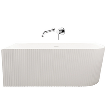 Salem Matte White Oval Acrylic Corner Bath & Wall Mixer Set